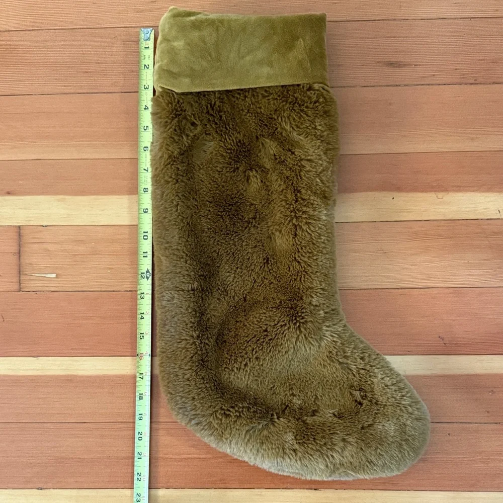 New Crate and barrel faux fur stocking